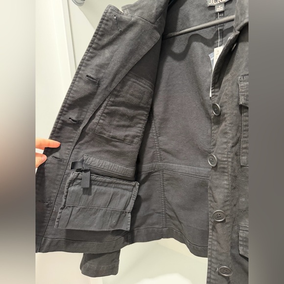 NEW J. Crew Utility chore jacket in black brushed chino CN062 $198 size 4 - Picture 6 of 10